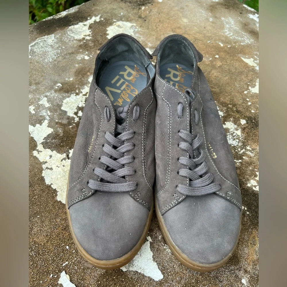Sam Edelman JAYME River Rock Gray Brown Leather Casual Sneaker Size 8.5M